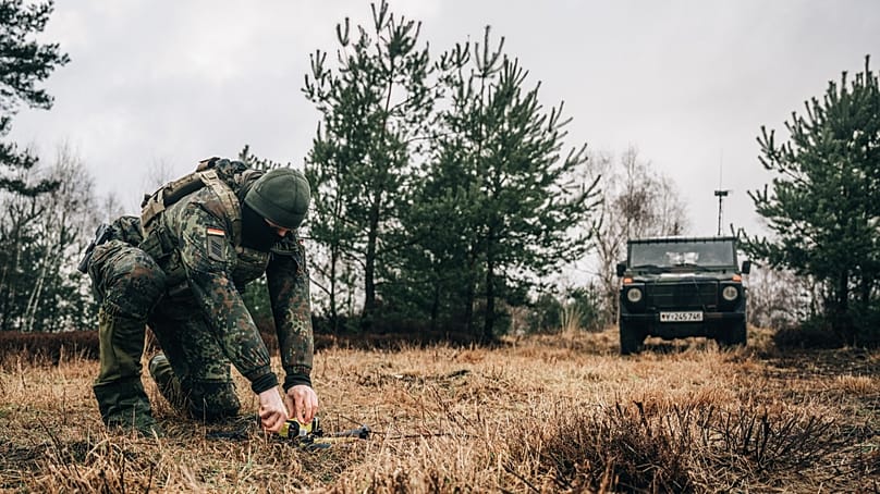 Германски войник по време на учения