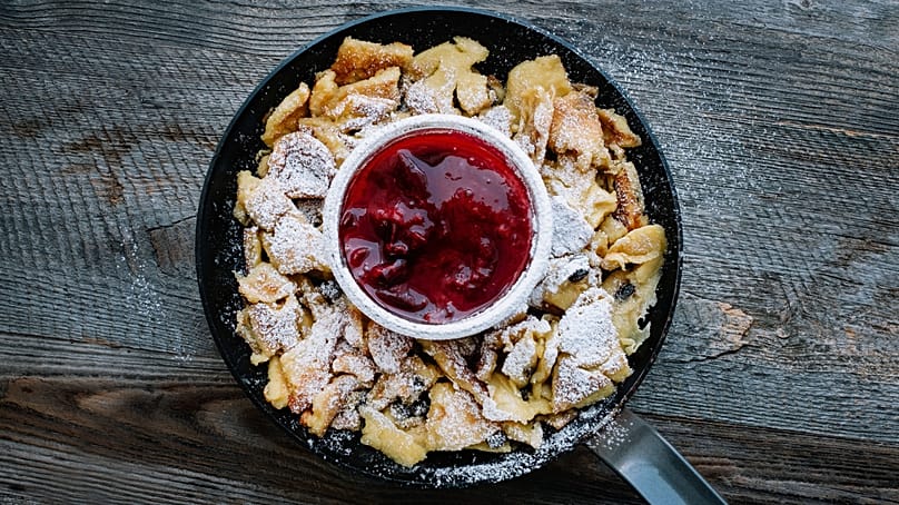 Kaiserschmarrn is a traditional pancake dish
