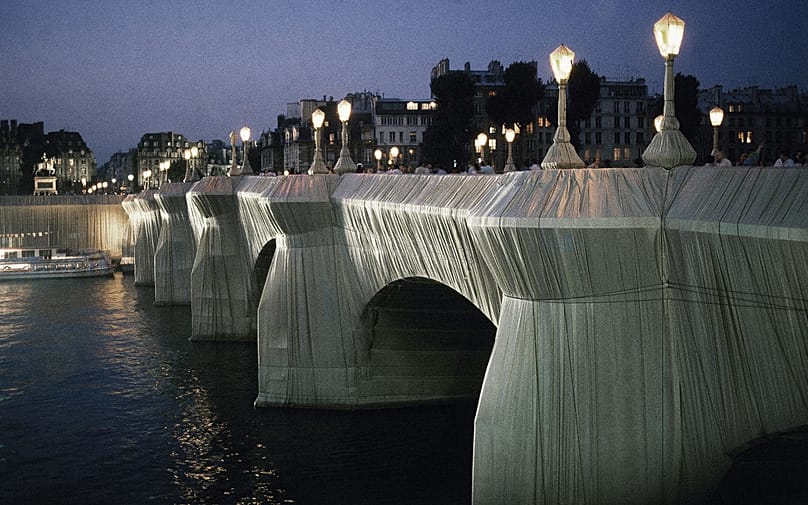 Christo and Jean-Claude's Pont Neuf Wrapped, 1985.