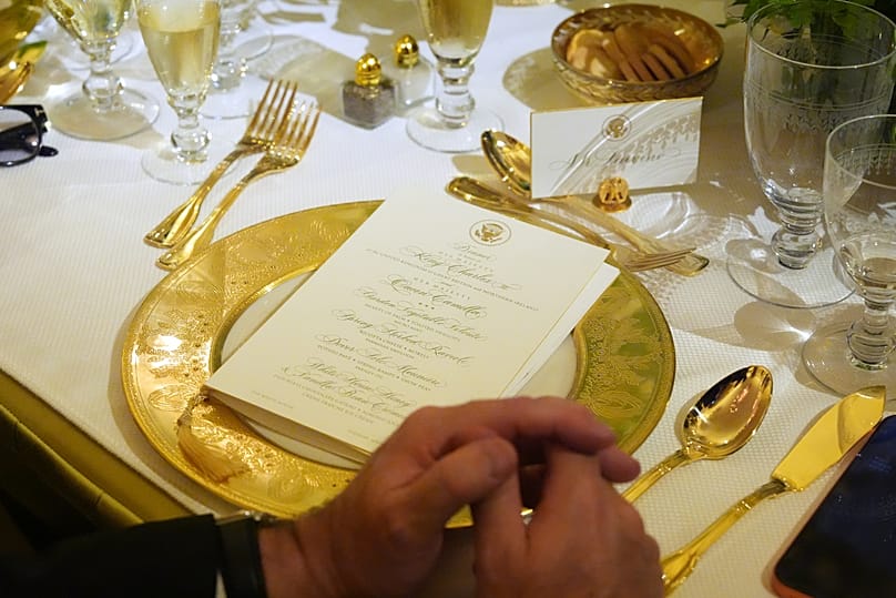 State Dinner table setting at the White House
