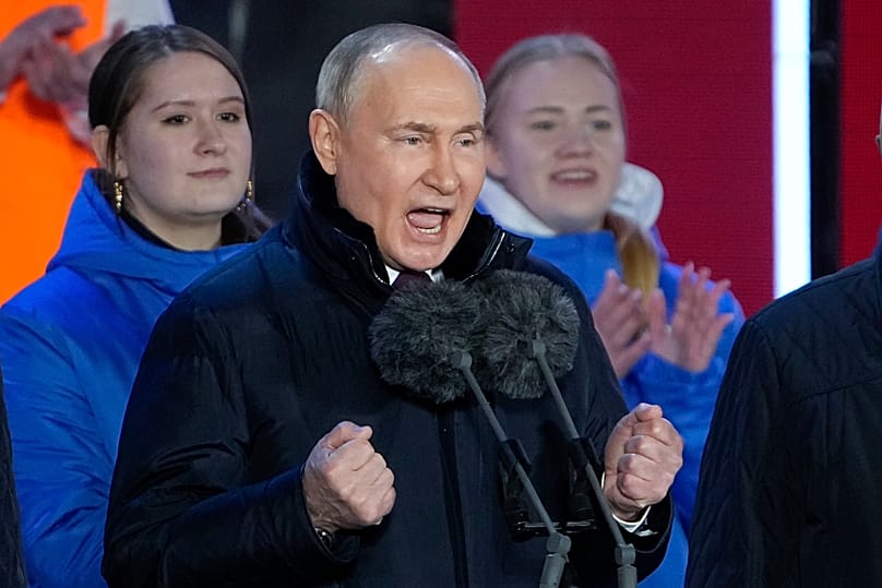 Владимир Путин по време на публична изява в Москва