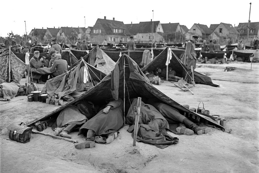 German Prisoners Share A Tent
