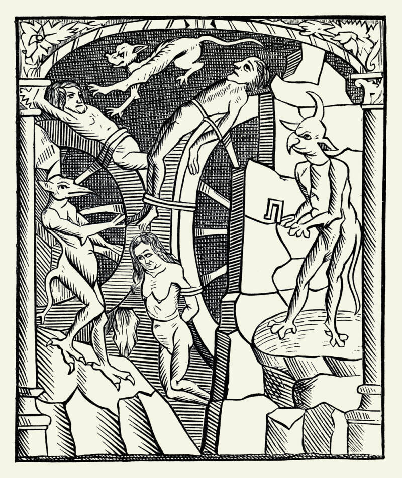 Demons Torturing People On The Wheel