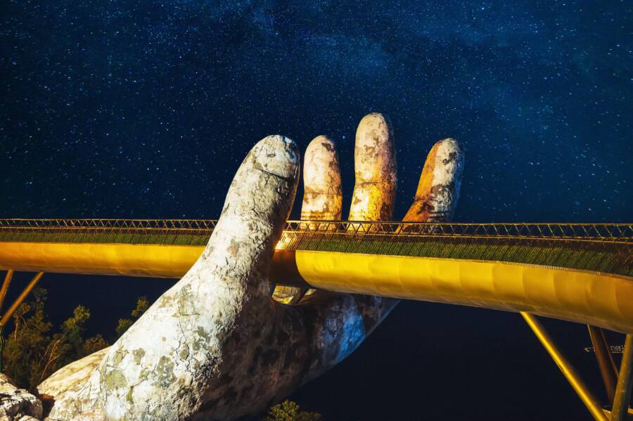 Golden Bridge At Night