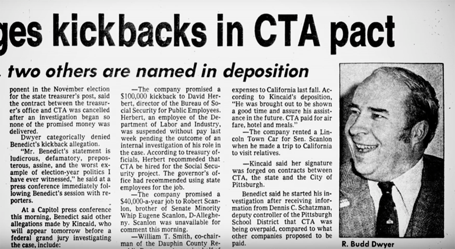 Newspaper Article On Budd Dwyer Investigation