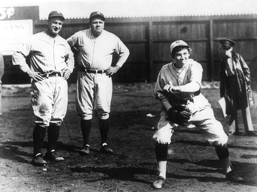 Babe Ruth and Lou Gehrig watching
