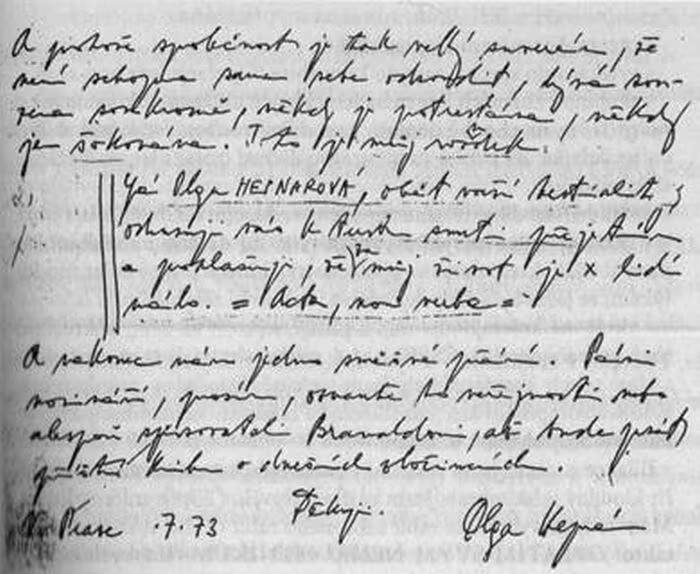 Olga Hepnarovas Letter