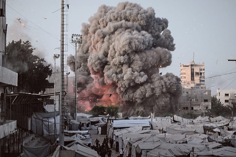 Smoke in Gaza City