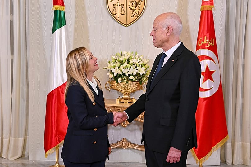 Президентът Кайс Саид с Джорджа Мелони