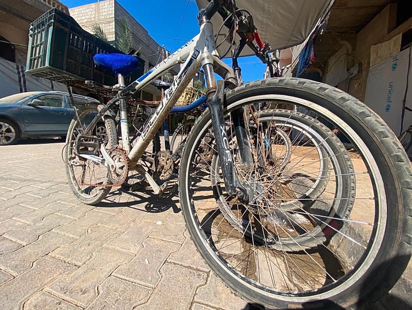 Bicycles used for deliveries in Gaza