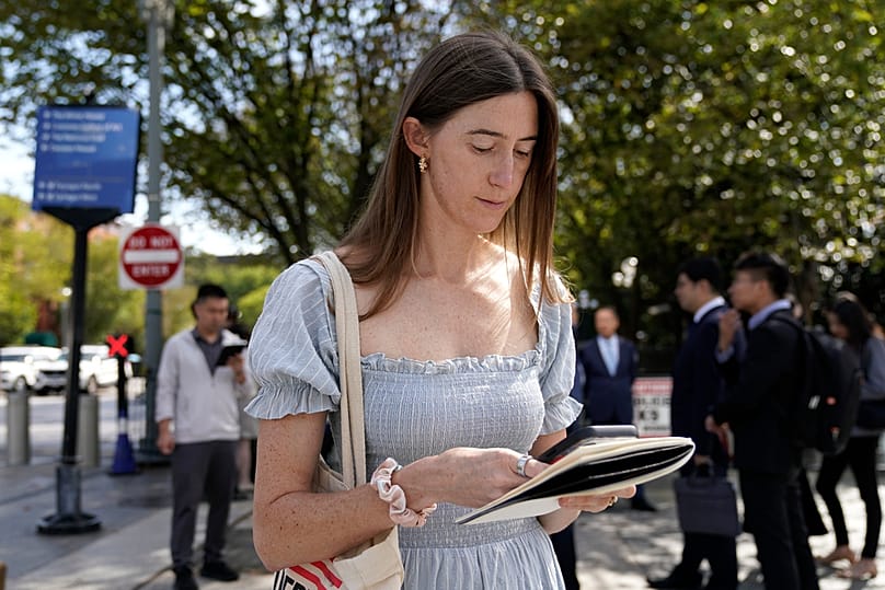 Politico White House reporter Cheyenne Haslett is pictured near the White House