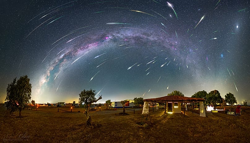 Four nights merged into a single image to reveal the spectacle of the 2023 Perseid meteor shower